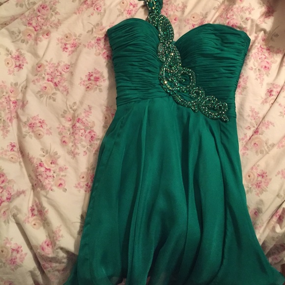 Emerald Sherri Hill Dress - Picture 3 of 4