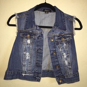 Distressed Denim Vest