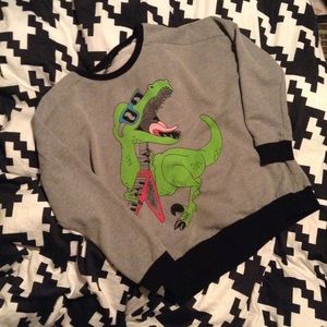 Drop shoulder graphic sweater