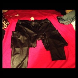 Bebe faux leather tights