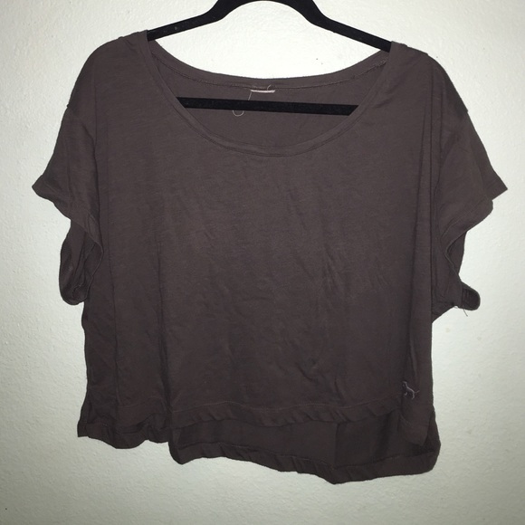 PINK gray crop top