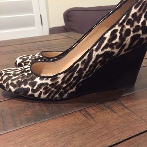 J. Crew Cheetah print wedges