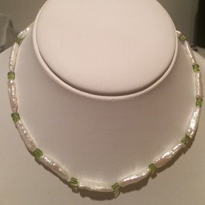 Fresh Water Pearl & Peridot Necklace