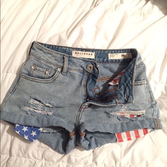 patriotic high waisted shorts