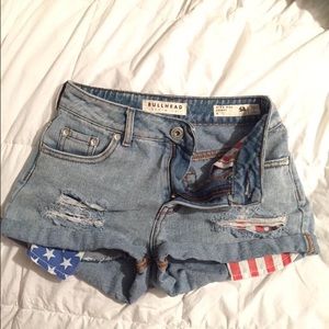 patriotic high waisted shorts
