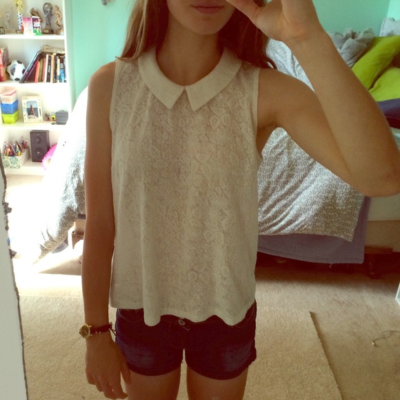 White lace tank