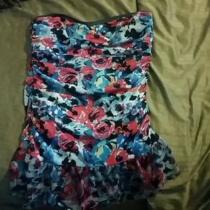 Kenneth Cole One Piece Ruffle Swim Suit