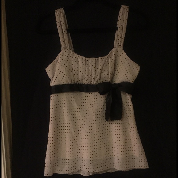 Precious tan/black polka dot camisole top