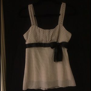 Precious tan/black polka dot camisole top