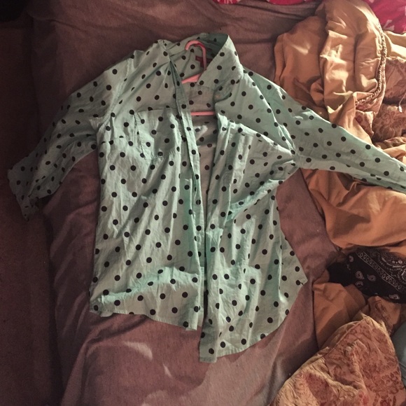 Button up polka dot shirt
