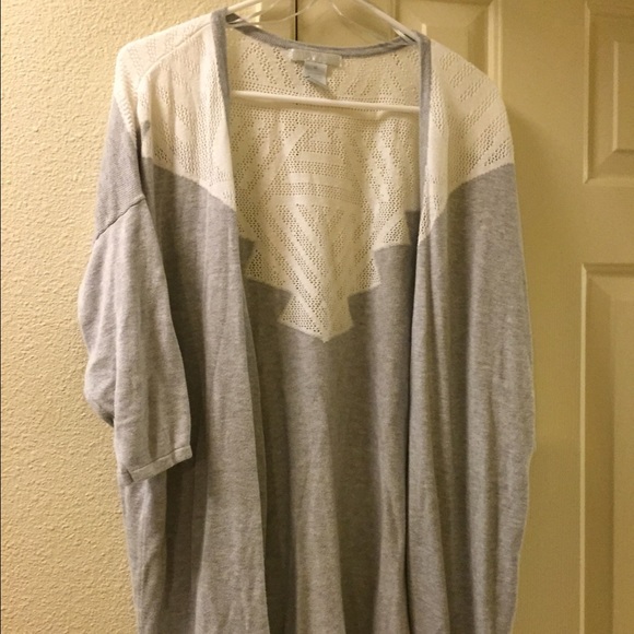 Grey and white oversized Aztec sweater