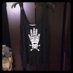 Gypsy warrior fringe tank top