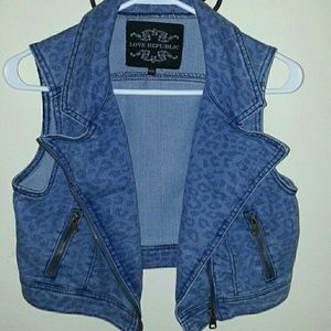 Leopard Print Jean Vest