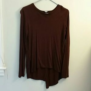 Maroon Aritzia Hi-low Shirt