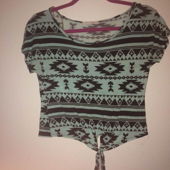 Aztec print crop top