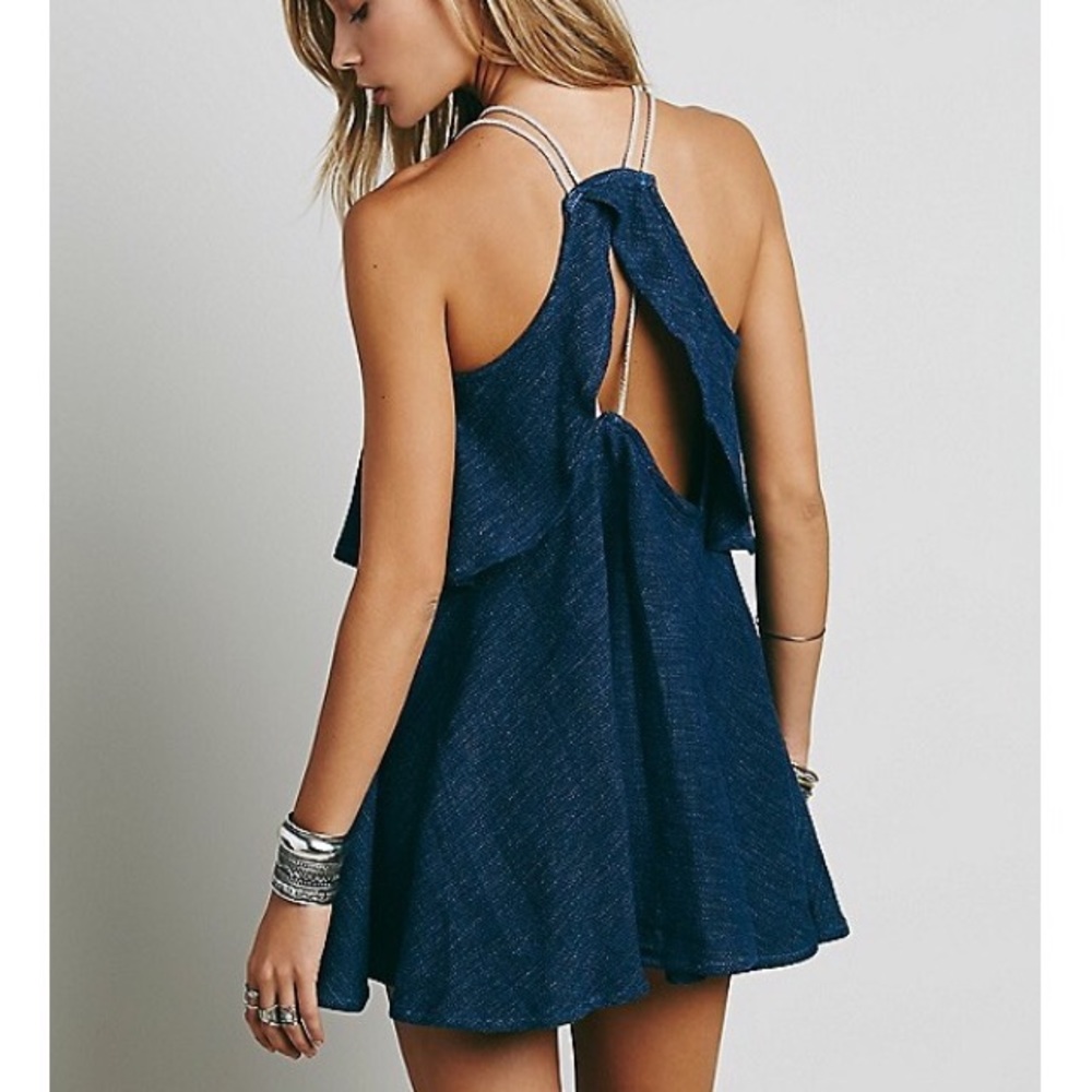 Free People Blue Denim-Like Dress - Picture 2 of 8