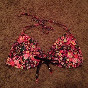 Padded floral swim top