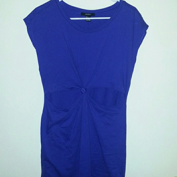 DARK BLUE KNOTTED FRONT DRESS