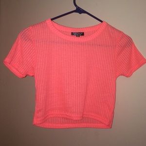 cropped neon orange tee
