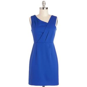 Blue Dress With Asymmetrical Neckline