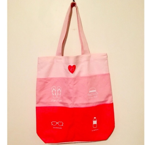 Victoria's Secret pink cotton tote bag