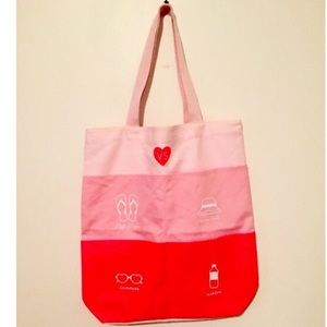 Victoria's Secret pink cotton tote bag