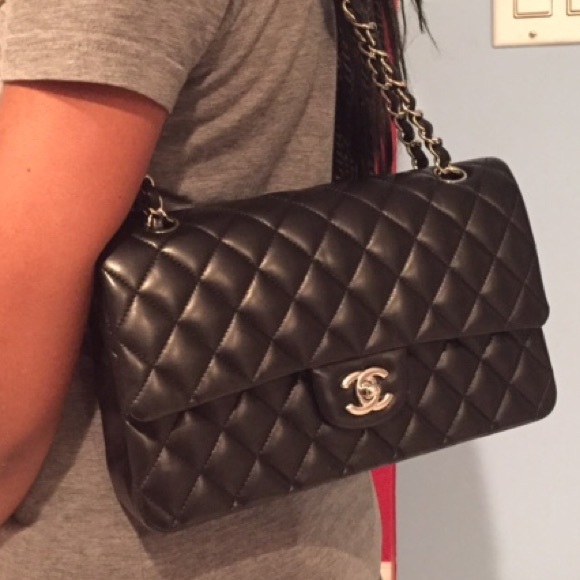 Sold on 🅿️🅿️ Chanel med flap bag lambskin SHW - Picture 3 of 3