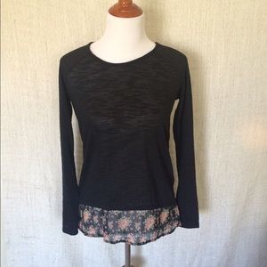 ✨Cute knitted top with sheer floral print bottom