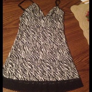 Victoria Secret Zebra Nighty- lingerie Sz Med