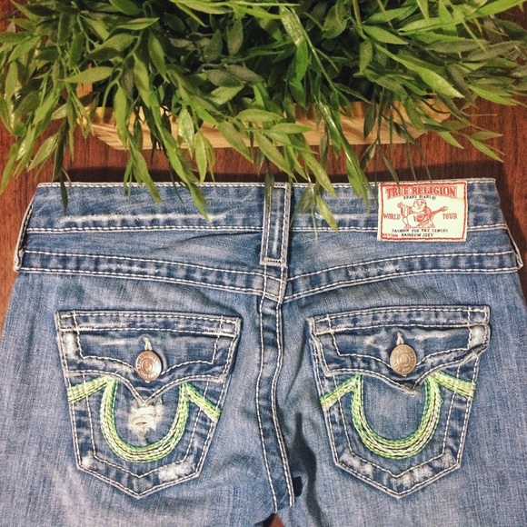 True Religion Green Rainbow Joey size 26