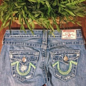 True Religion Green Rainbow Joey size 26