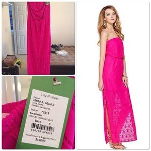 Lilly Pulitzer Emmett Maxi in magenta.