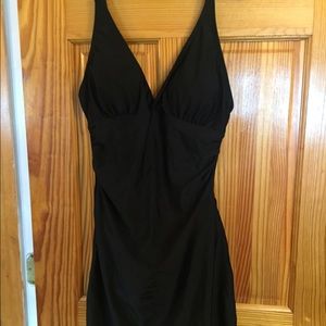 Womens black one piece swim suit