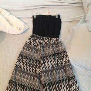 Black and white jump suit