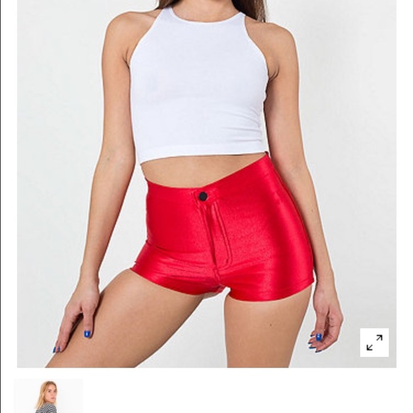 Red disco shorts