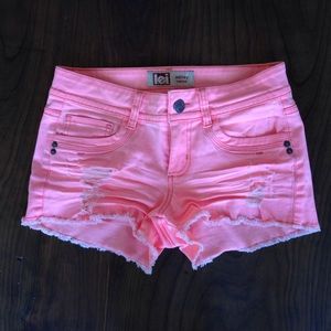 Neon Coral Shorts