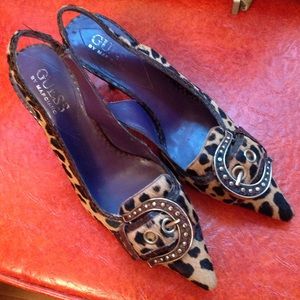 Guess Fur Leopard Heels
