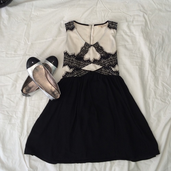 White and black dress