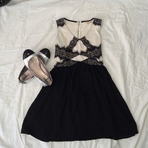 White and black dress