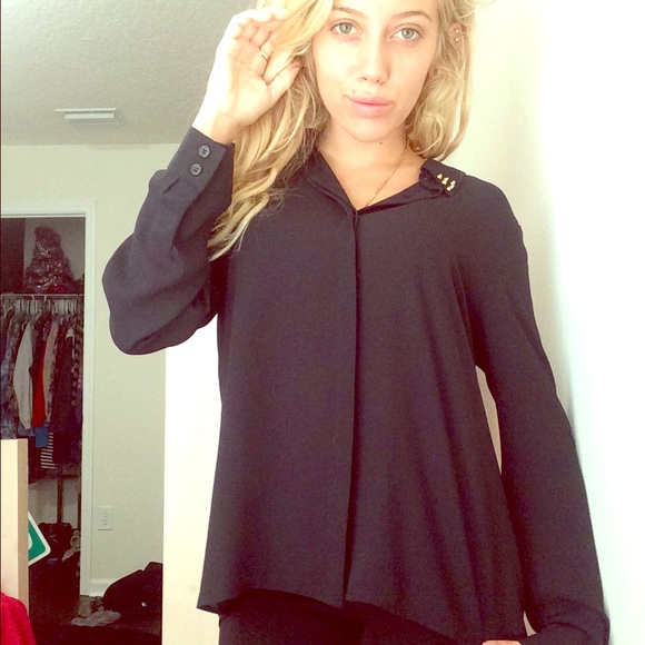 Black long sleeve w/ gold spiked collar!