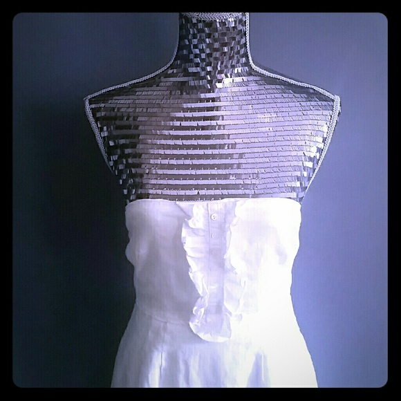 JCrew white sleeveless linen dress