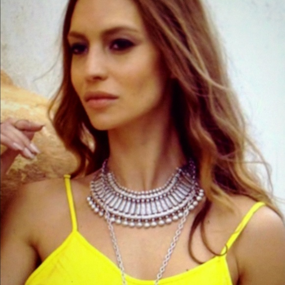 Gypsy Boho Bib Choker Coin Necklace Gothic Chunky Silver Statement NEW - Picture 2 of 8