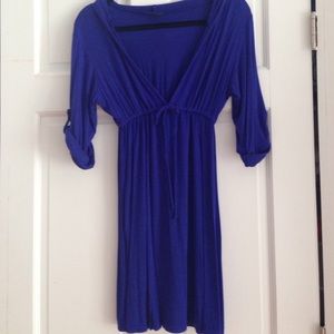 Cobalt blue Beach cover-up with hood