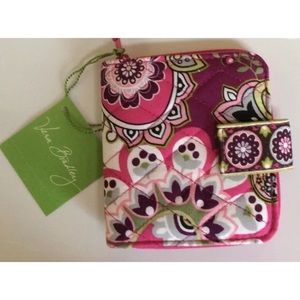 Vera Bradley Mini Zip Wallet Very Berry Paisley