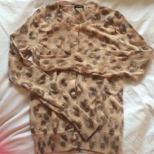 J. Crew Leopard Metallic Cardigan Size XS
