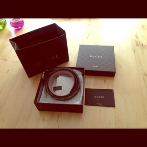 Gucci leather belt with interlocking GG's