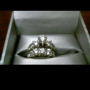 3 carat total weight wedding rings