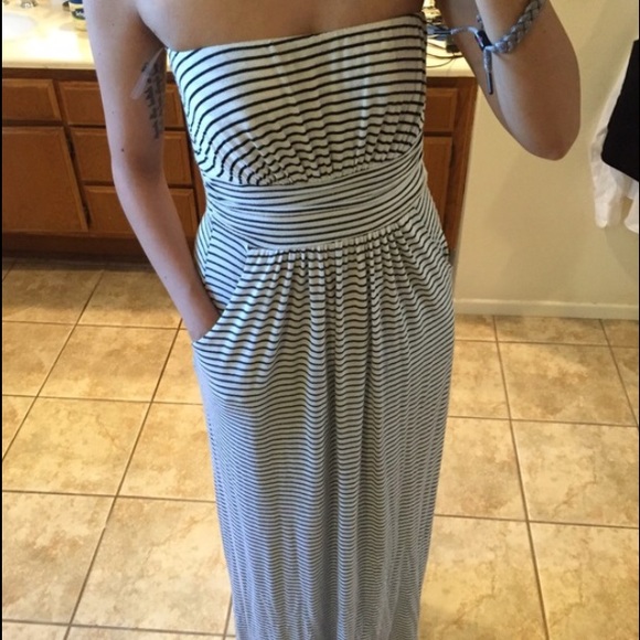 Black and white striped maxi