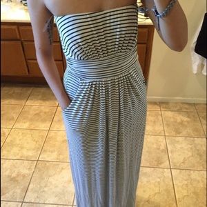 Black and white striped maxi