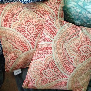 Set of orange pillows